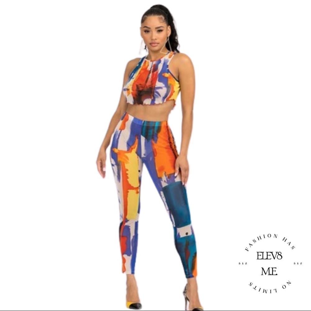 MESH PRINT two piece SET “